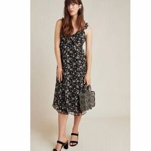 Anthropologie Bailey 44 Cecile Ruffled Floral Midi Dress
